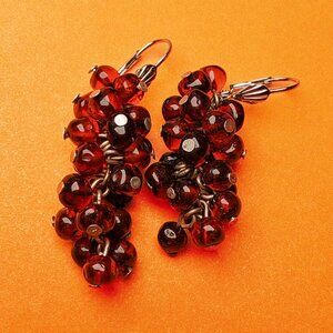 Earrings made of natural amber